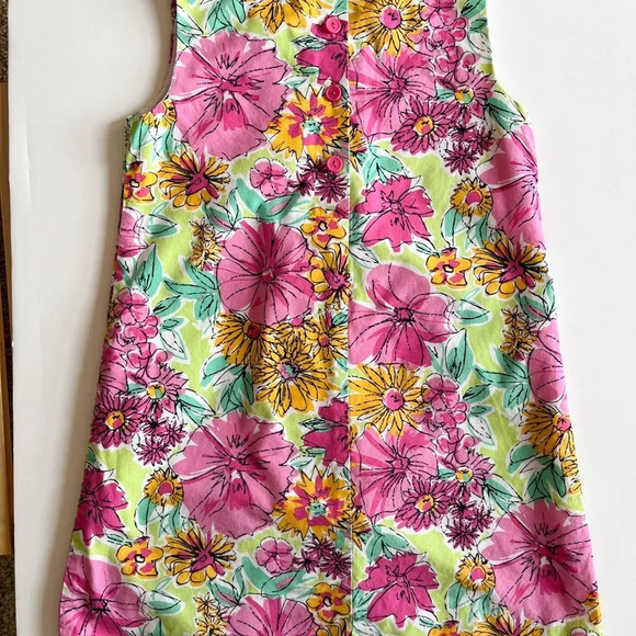 Polly Flinders Girls 6 Floral Sleeveless Sundress Ruffle Front Cotton - Picture 7 of 8